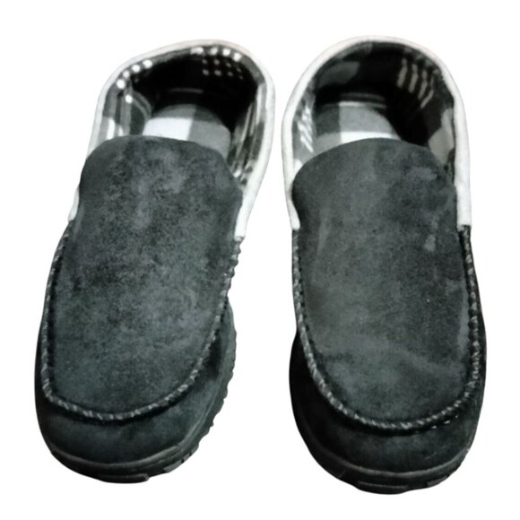 Lulex Mens Size 11M Slippers Moccasins Classic Black Microsuede Gel Memory Foam - Picture 4 of 10